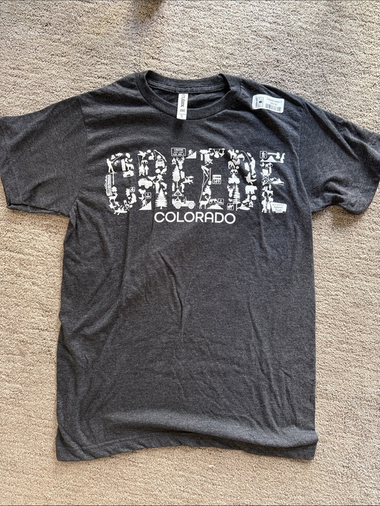 Tultex Tops - Creede Colorado Graphic Tee - Dark Heather Gray